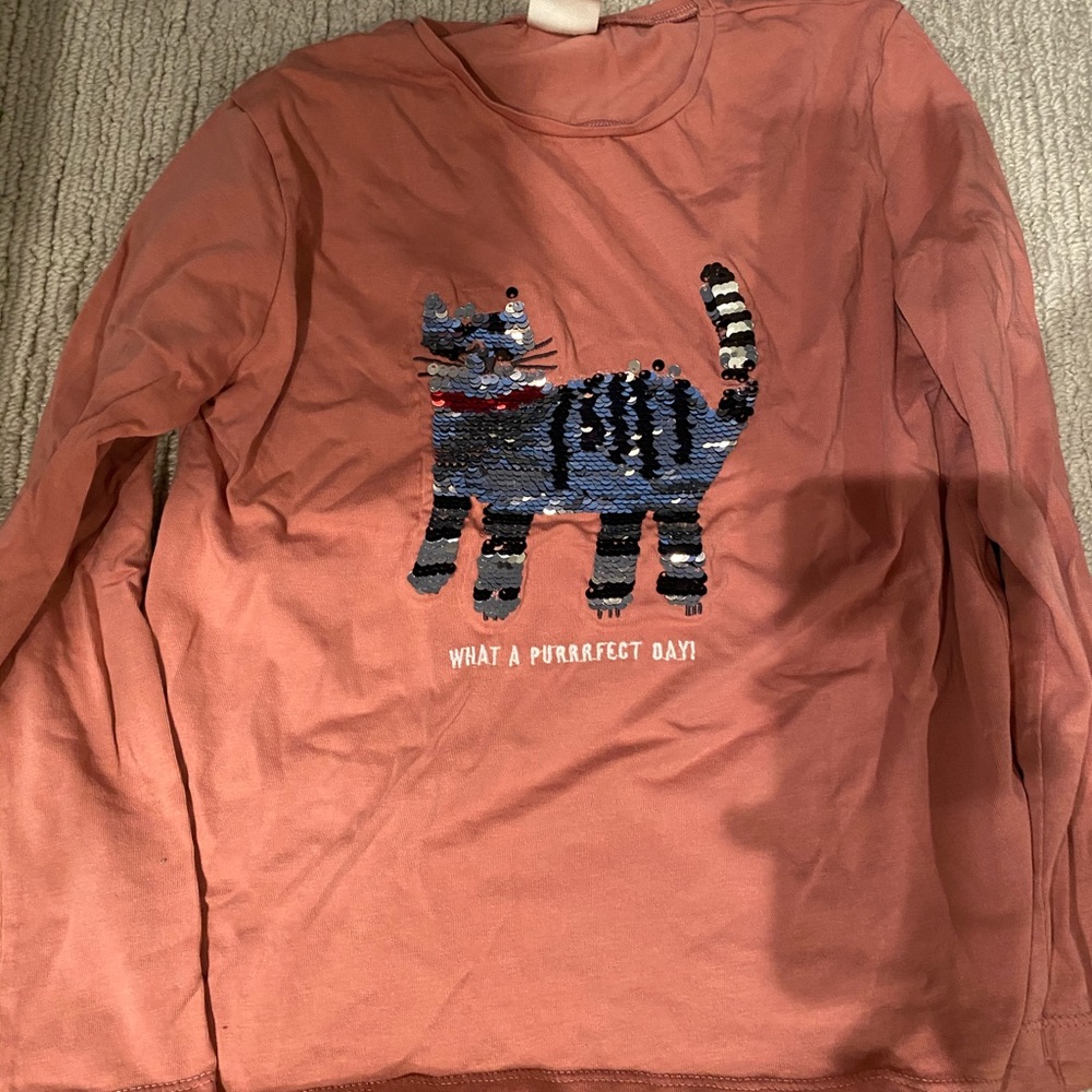 Zara long sleeve flip sequin shirt size 8